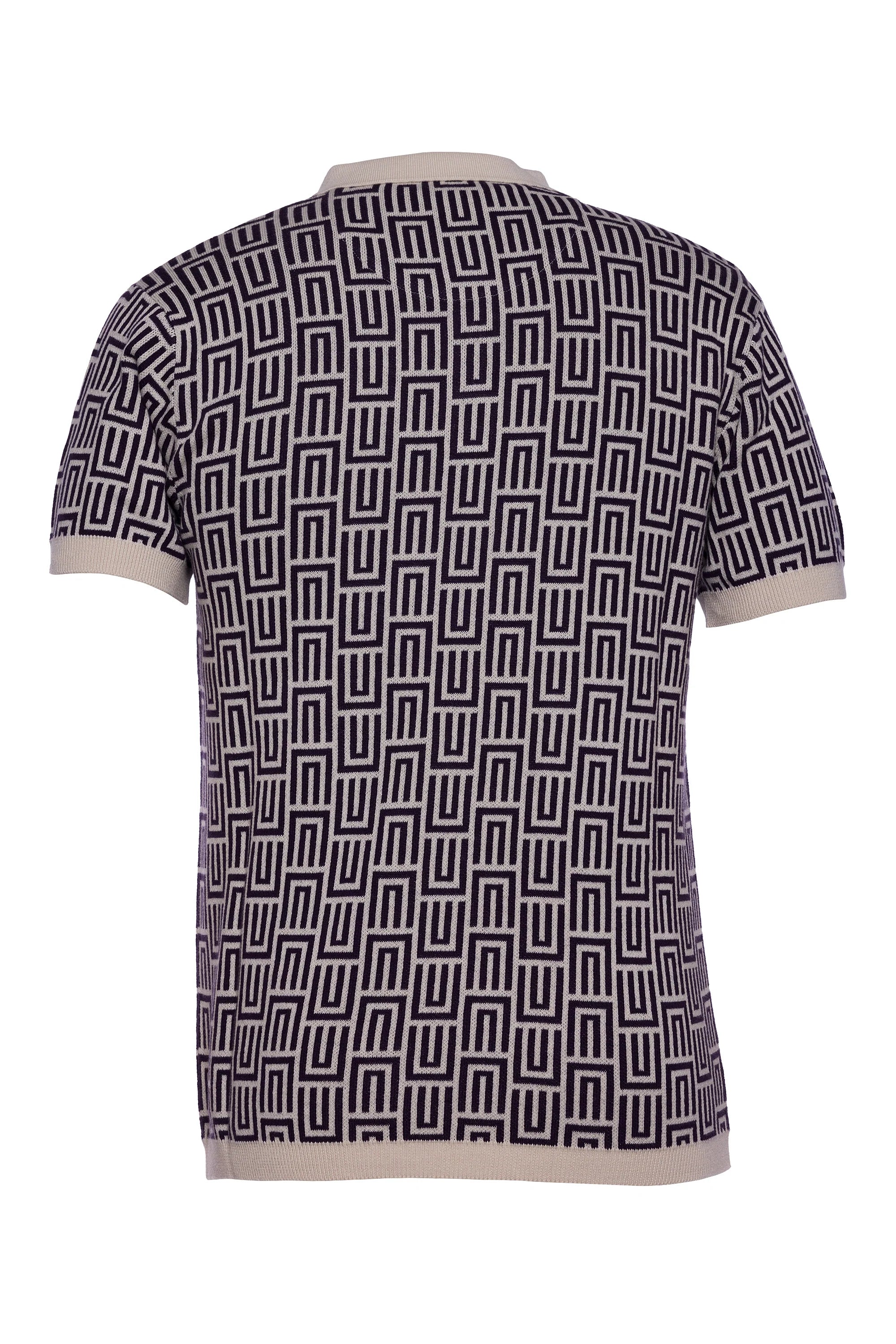 AT Bennett | Black & Cream Sweater Knit Polo