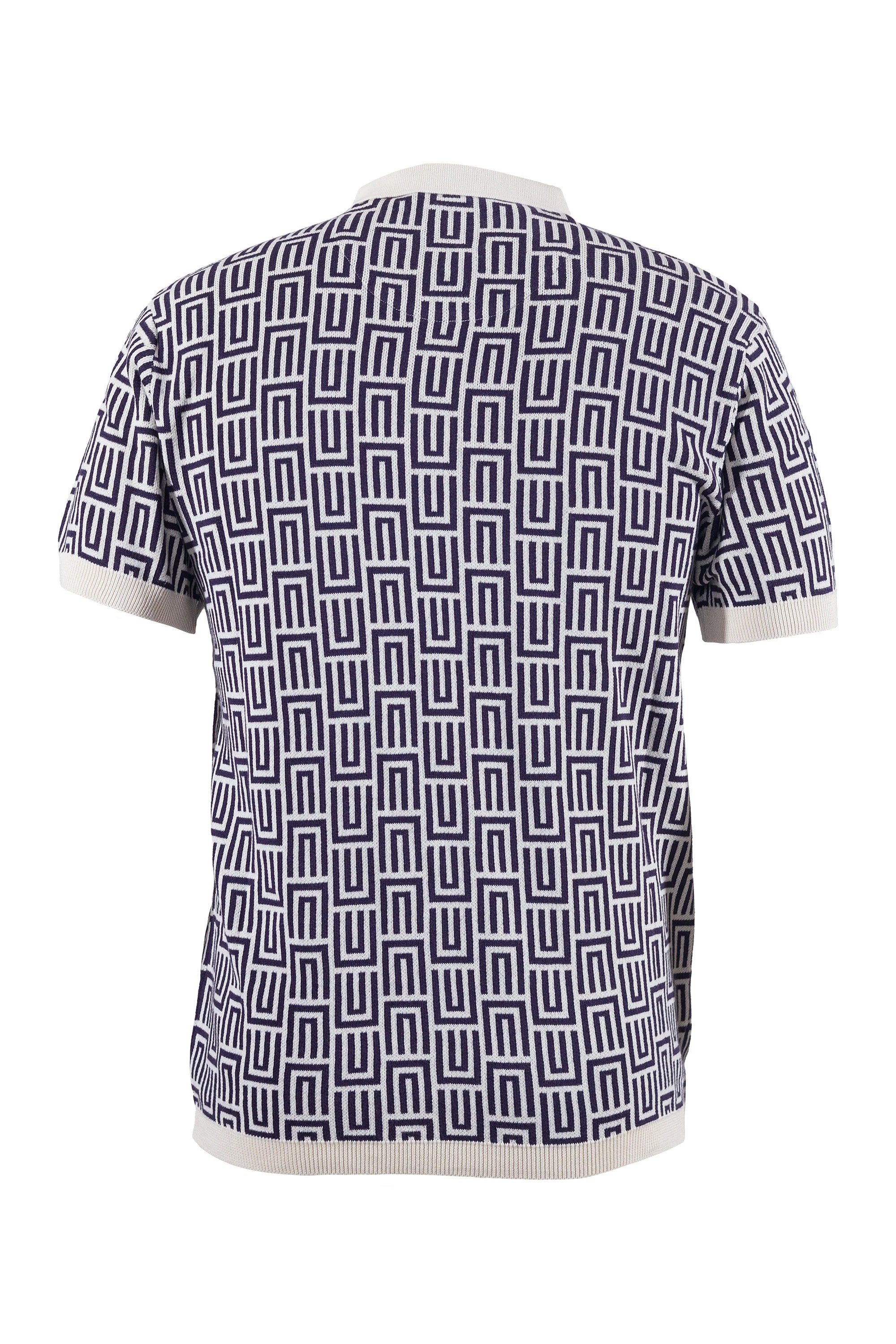 AT Bennett | Plum (Purple) & Cream Sweater Knit Polo