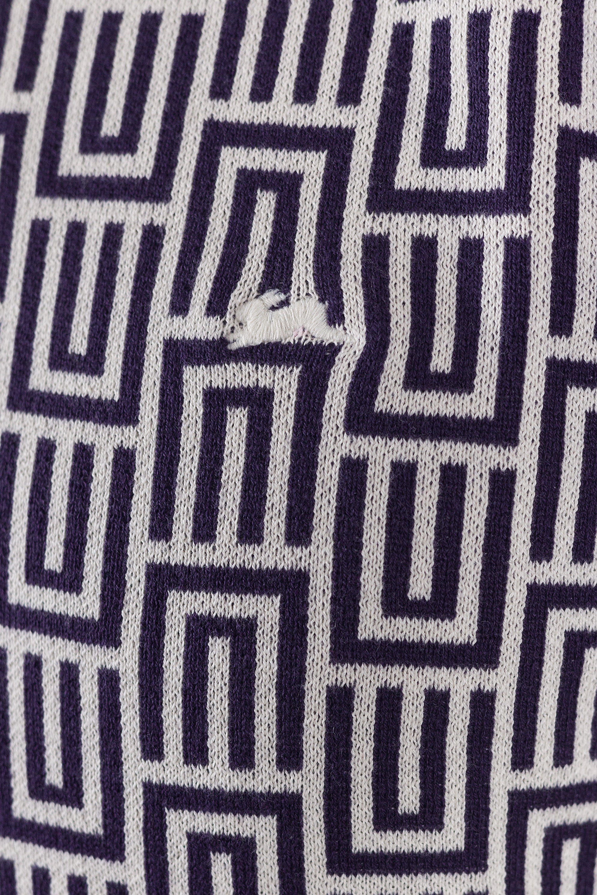 AT Bennett | Plum (Purple) & Cream Sweater Knit Polo