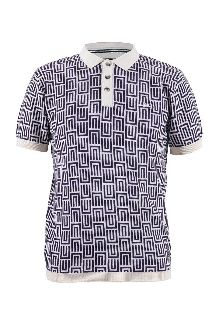 AT Bennett | Plum (Purple) & Cream Sweater Knit Polo