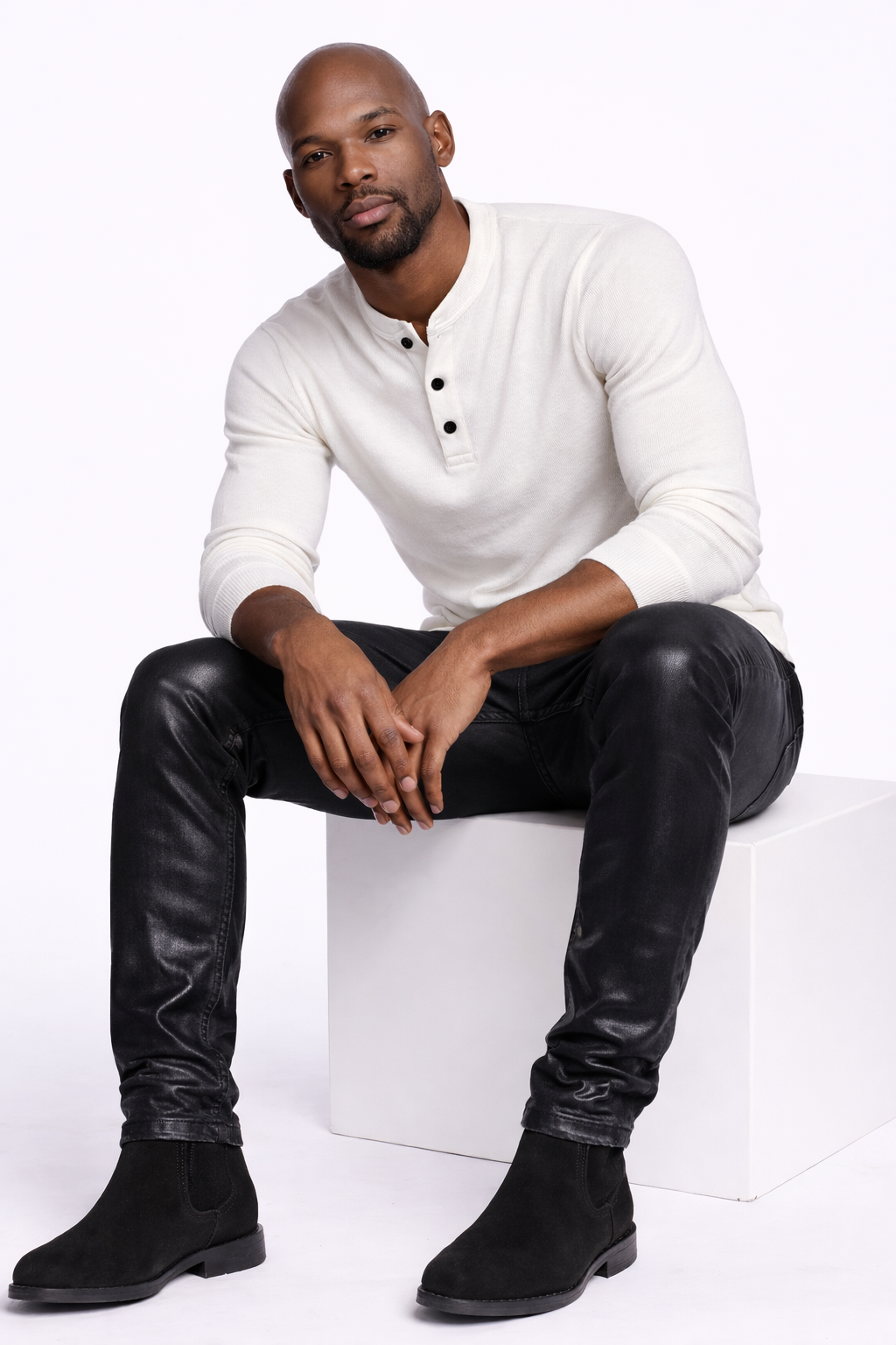 AT Allen - Caviar (Black) Santeen Twill Jean