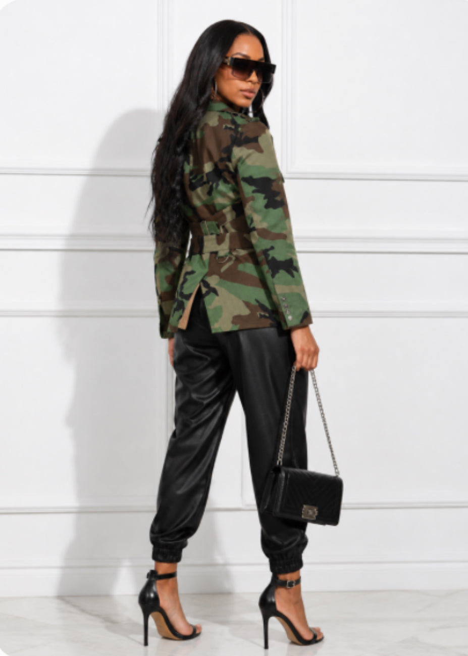 Ten Hut!!!  (Camo Jacket w/Straps)