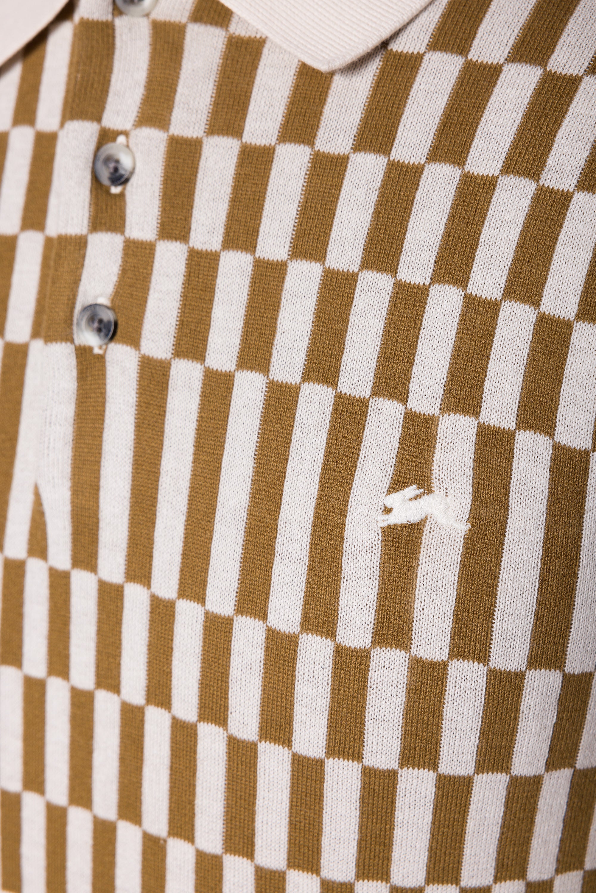 AT Santino - Butternut and Cream (Jacquard Knit Polo)