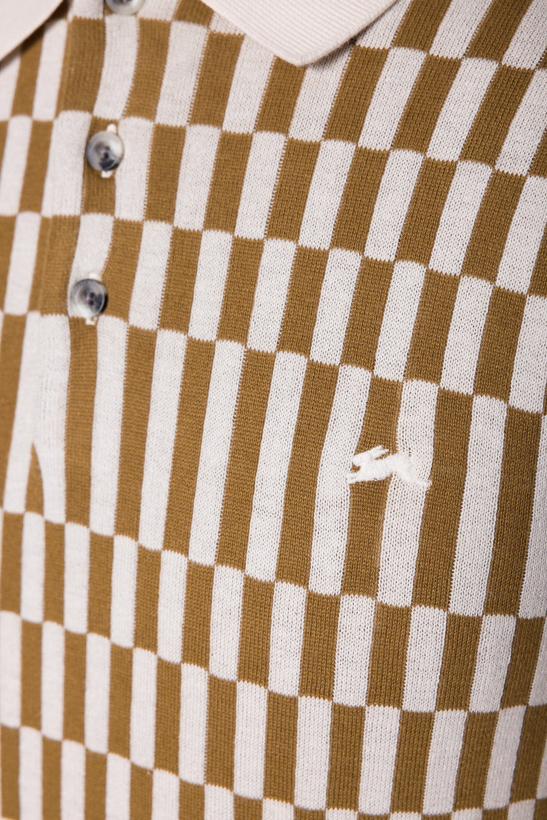 AT Santino - Butternut and Cream (Jacquard Knit Polo)