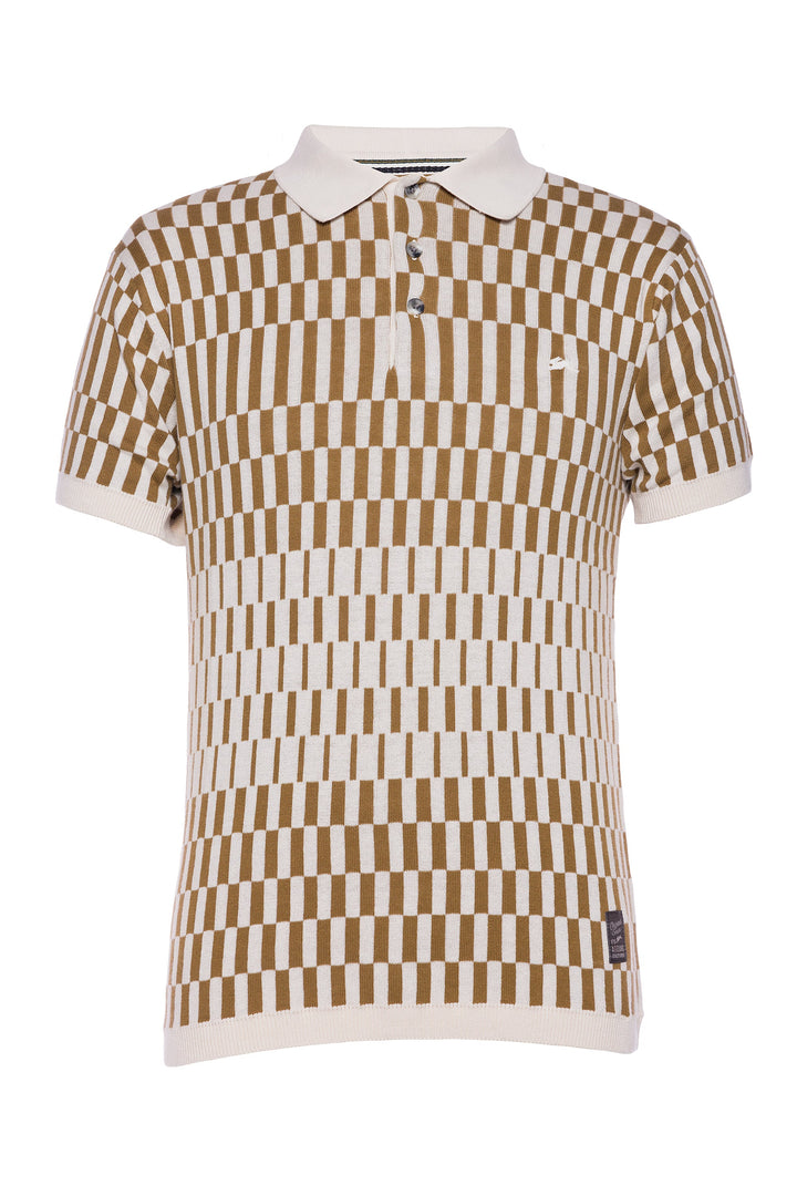 AT Santino - Butternut and Cream (Jacquard Knit Polo)